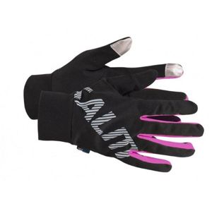 Běžecké rukavice Running Gloves Black/Pink Glo  M