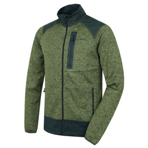 Pánský fleecový svetr na zip Husky Alan M zelená/černozelená