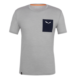 Pánské tričko Salewa Pure Logo Pocket Merino 28342-0624 heather grey