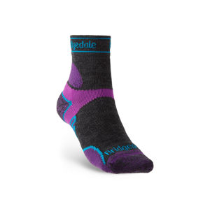 Ponožky Bridgedale TRAIL RUN LW T2 MS 3/4 CREW WOMEN'S Charcoal/Purple/260