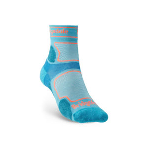 Ponožky Bridgedale TRAIL RUN UL T2 CS 3/4 CREW WOMEN'S Blue/436 L (7-8,5)