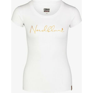 Dámské bavlněné tričko NORDBLANC Calligraphy bílá NBSLT7400_BLA