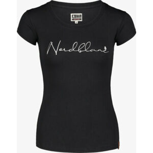 Dámské bavlněné tričko NORDBLANC Calligraphy černá NBSLT7400_CRN
