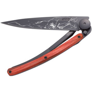 Kapesní nůž Deejo 1GB156 Tattoo 37g, Red Beech, Bull