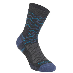 Ponožky Bridgedale Hike Lightweight Merino Performance Ankle dark grey/blue/126 L (9-11,5) UK