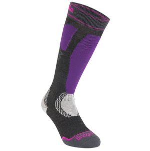 Ponožky Bridgedale Ski Easy On Women's graphite/purple/134 S (3-4,5)