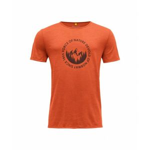 Pánské vlněné tričko s krátkým rukávem Devold Leira GO 293 280 O 087A oranžová S